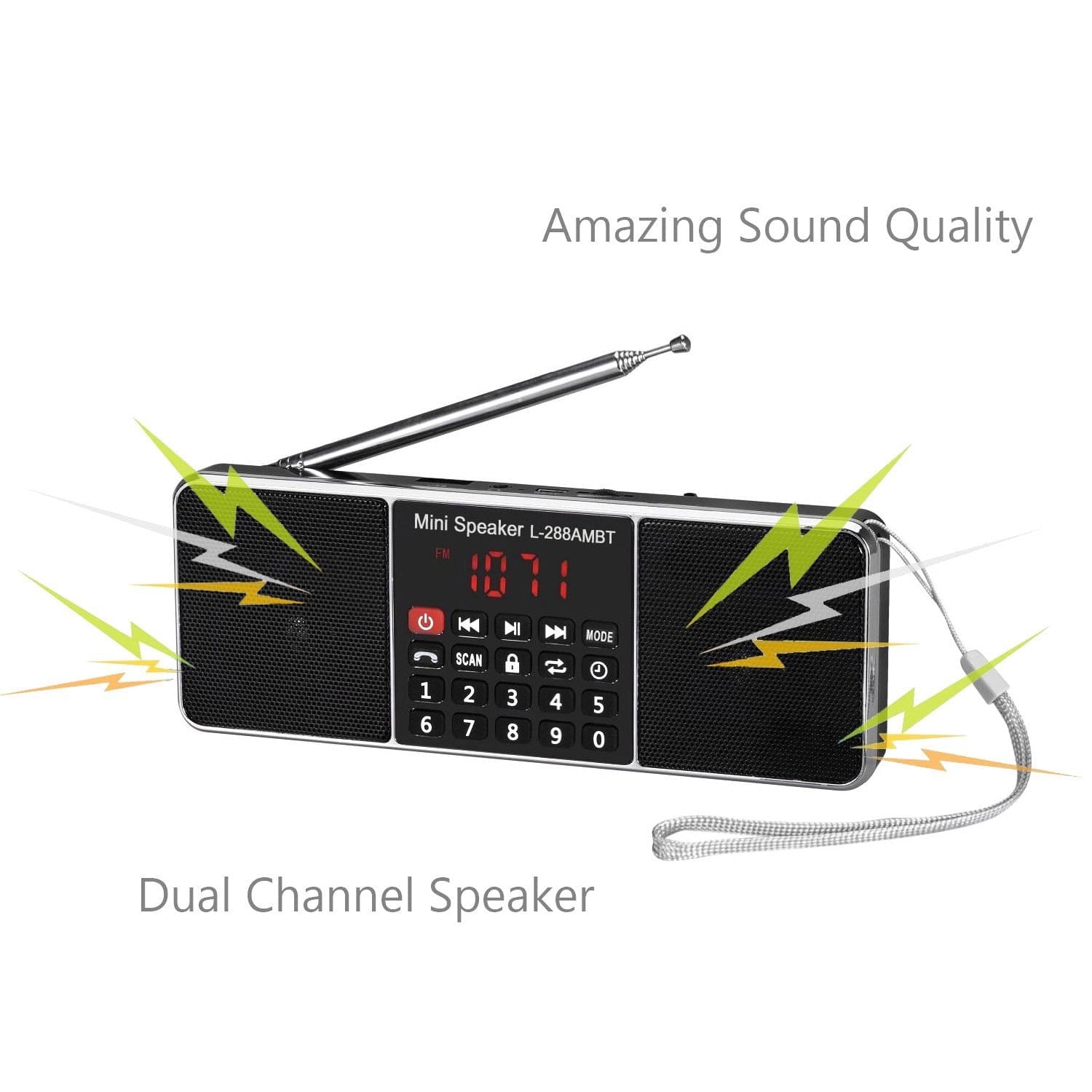 Bluetooth Super Bass Speaker SD/TF MP3 Player AM/FM Radio